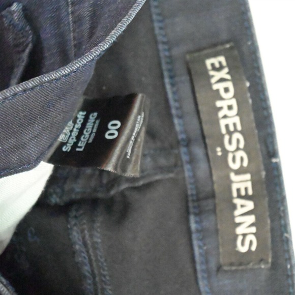 Express 00 EXP Supersoft Mid Rise Legging Dark Rinse Stretch Denim Jeans‎ - Picture 2 of 3